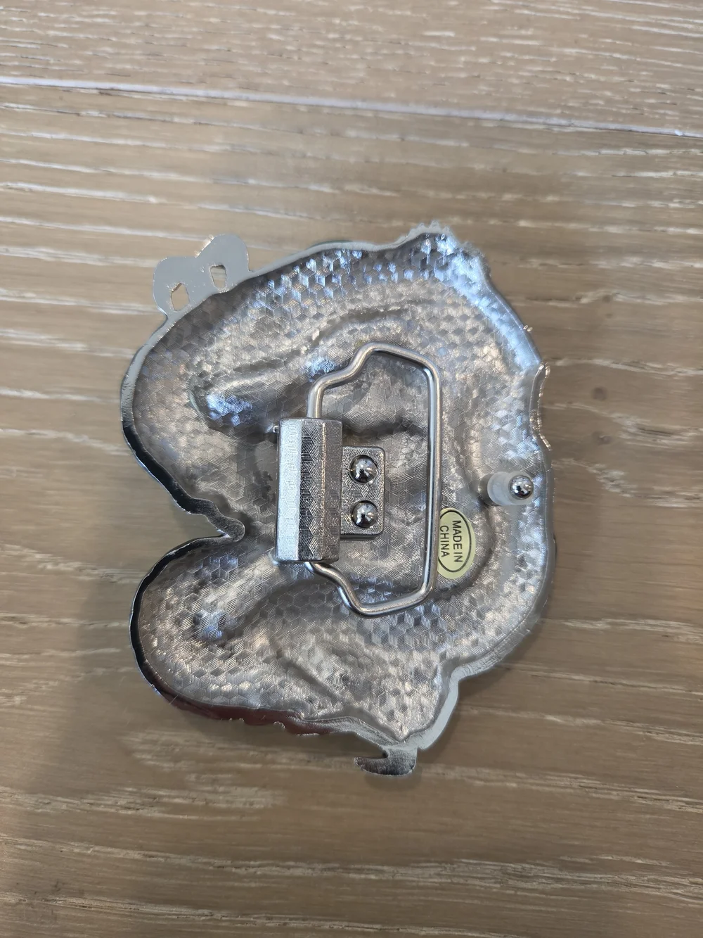 Green Enamel 3D Chinese Dragon Belt Buckle Red Eye Silver Tone